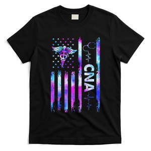 US Flag CNA Tie Dye Cute Certified Nursing Assistant T-Shirt