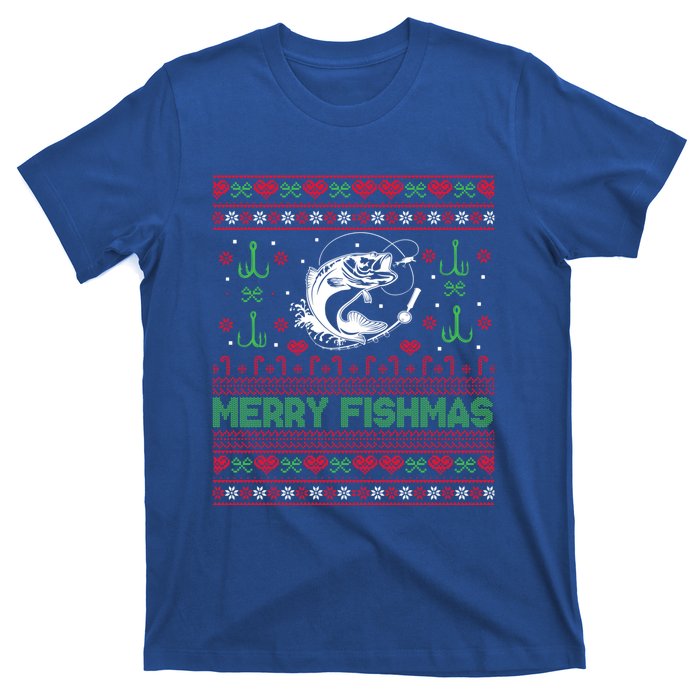 Ugly Fishing Christmas Bass Fish Merry Fishmas Funny Gift T-Shirt