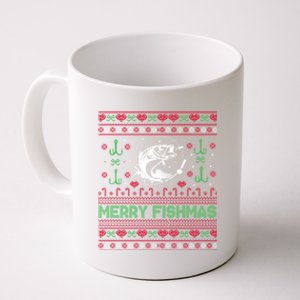 Ugly Fishing Christmas Bass Fish Merry Fishmas Funny Gift Coffee Mug