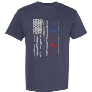 US FLAG CHAINSAW Lumberjack Logger Lumber Gift Tee Garment-Dyed Heavyweight T-Shirt