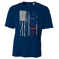 US FLAG CHAINSAW Lumberjack Logger Lumber Gift Tee Cooling Performance Crew T-Shirt