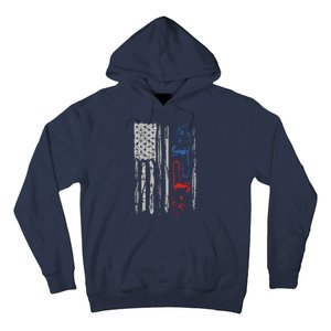 US FLAG CHAINSAW Lumberjack Logger Lumber Gift Tee Hoodie