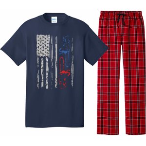 US FLAG CHAINSAW Lumberjack Logger Lumber Gift Tee Pajama Set