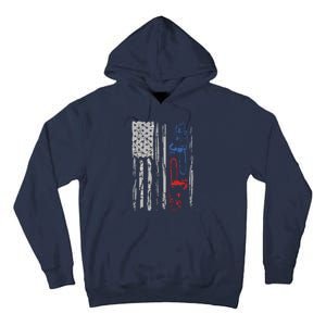 US FLAG CHAINSAW Lumberjack Logger Lumber Gift Tee Tall Hoodie