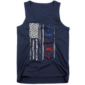 US FLAG CHAINSAW Lumberjack Logger Lumber Gift Tee Tank Top