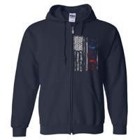 US FLAG CHAINSAW Lumberjack Logger Lumber Gift Tee Full Zip Hoodie