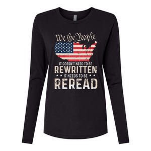 US Flag Constitution of the USA Needs To Be Reread Womens Cotton Relaxed Long Sleeve T-Shirt