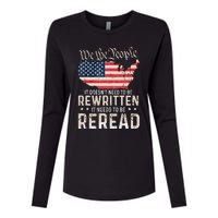 US Flag Constitution of the USA Needs To Be Reread Womens Cotton Relaxed Long Sleeve T-Shirt