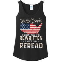 US Flag Constitution of the USA Needs To Be Reread Ladies Essential Tank