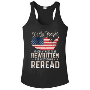 US Flag Constitution of the USA Needs To Be Reread Ladies PosiCharge Competitor Racerback Tank