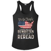 US Flag Constitution of the USA Needs To Be Reread Ladies PosiCharge Competitor Racerback Tank