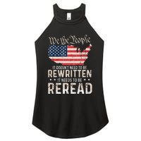 US Flag Constitution of the USA Needs To Be Reread Women's Perfect Tri Rocker Tank