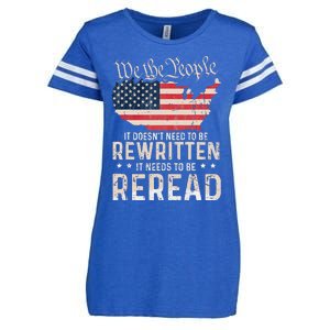 US Flag Constitution of the USA Needs To Be Reread Enza Ladies Jersey Football T-Shirt