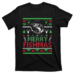 Ugly Fishing Christmas Bass Fish T-Shirt