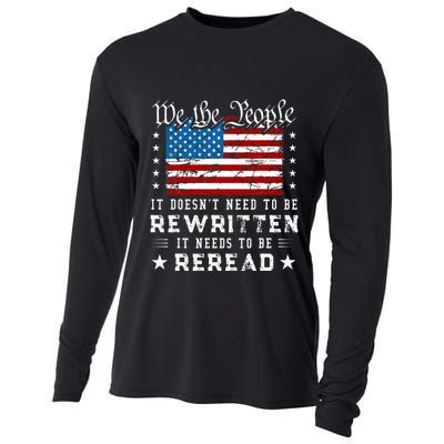 Us Flag Constitution Of The Usa Needs To Be Reread Cooling Performance Long Sleeve Crew