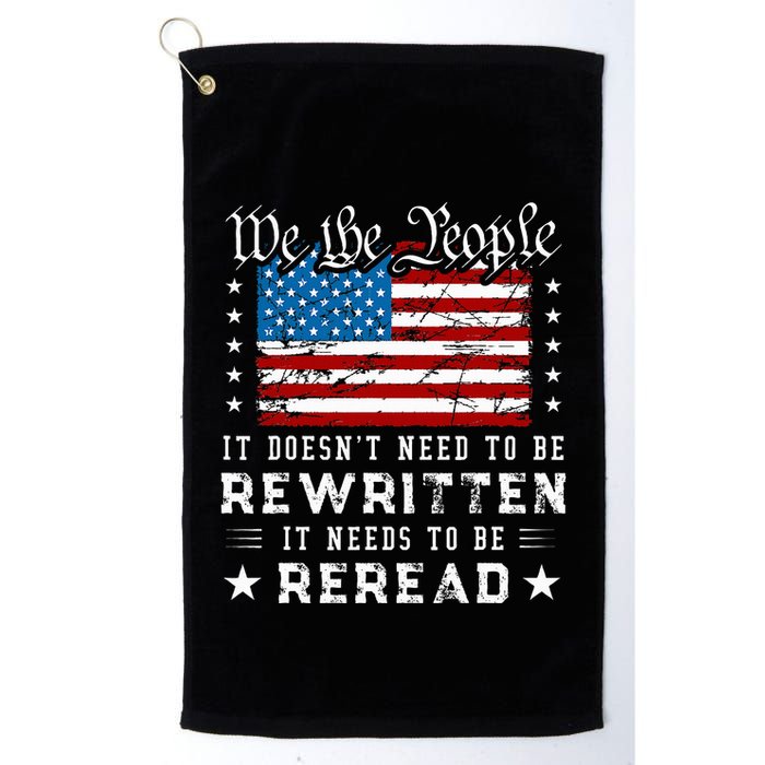 Us Flag Constitution Of The Usa Needs To Be Reread Golf Towel