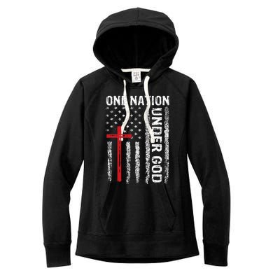 USA Flag Christian Faith Family Freedom Women's Fleece Hoodie