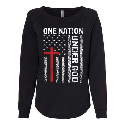 USA Flag Christian Faith Family Freedom Womens California Wash Sweatshirt