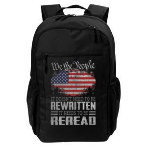 Us Flag Constitution Of The Usa Needs To Be Reread Daily Commute Backpack