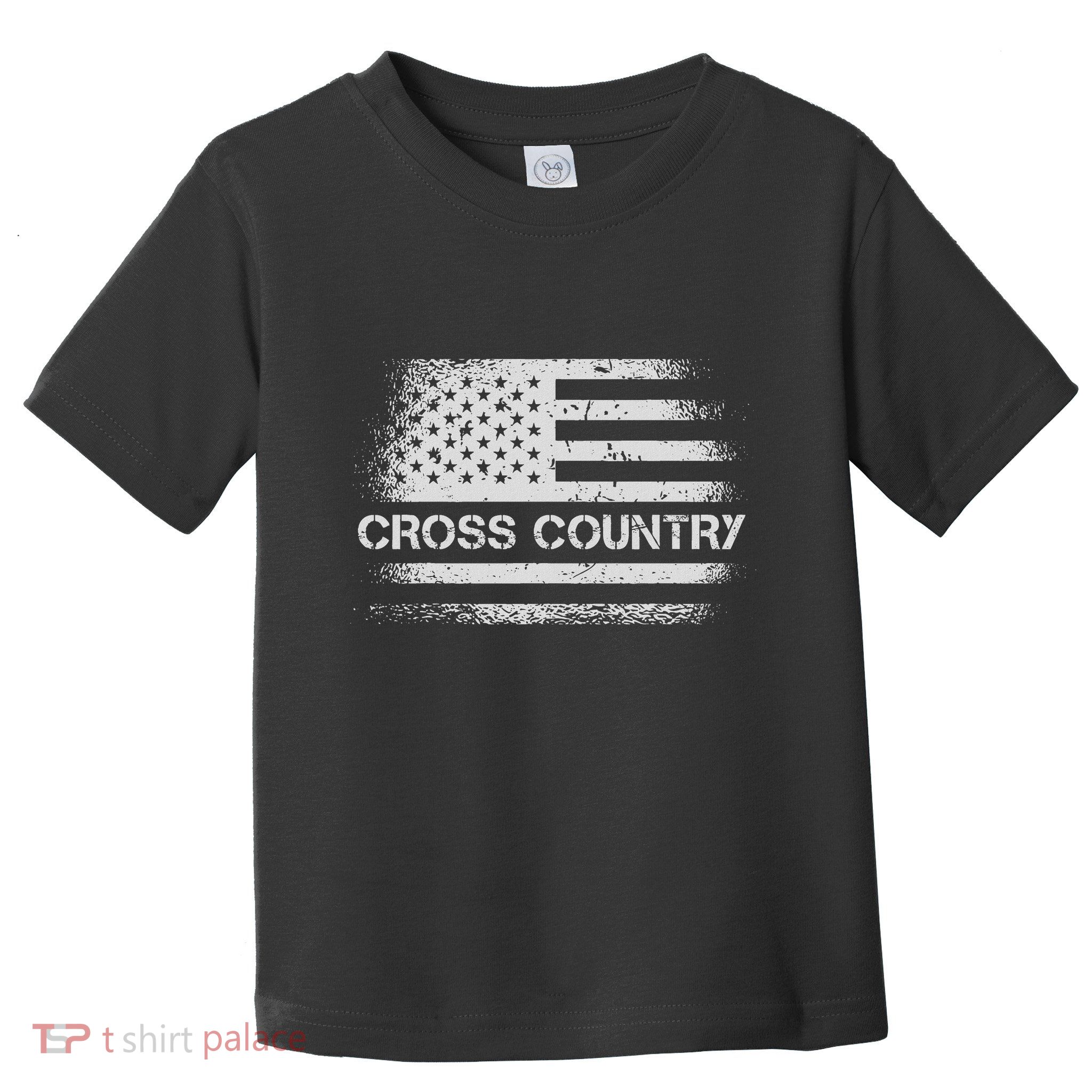 Usa Flag Cross Country American Us Cross Country Running Toddler T-Shirt
