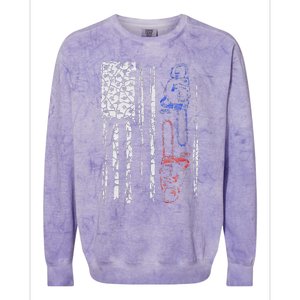 US FLAG CHAINSAW Lumberjack Logger Lumber Gift Colorblast Crewneck Sweatshirt