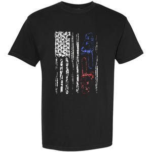 US FLAG CHAINSAW Lumberjack Logger Lumber Gift Garment-Dyed Heavyweight T-Shirt