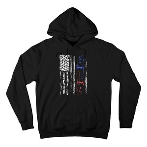 US FLAG CHAINSAW Lumberjack Logger Lumber Gift Hoodie