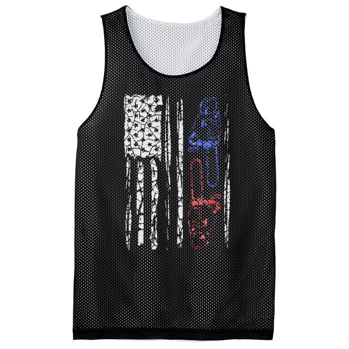 US FLAG CHAINSAW Lumberjack Logger Lumber Gift Mesh Reversible Basketball Jersey Tank