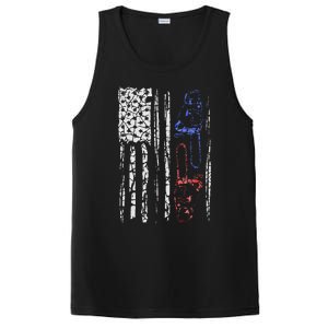 US FLAG CHAINSAW Lumberjack Logger Lumber Gift PosiCharge Competitor Tank