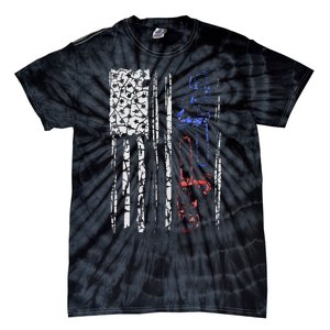 US FLAG CHAINSAW Lumberjack Logger Lumber Gift Tie-Dye T-Shirt