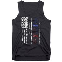 US FLAG CHAINSAW Lumberjack Logger Lumber Gift Tank Top