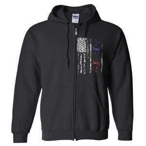 US FLAG CHAINSAW Lumberjack Logger Lumber Gift Full Zip Hoodie