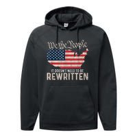 US Flag Constitution Of The USA Needs To Be Reread Performance Fleece Hoodie