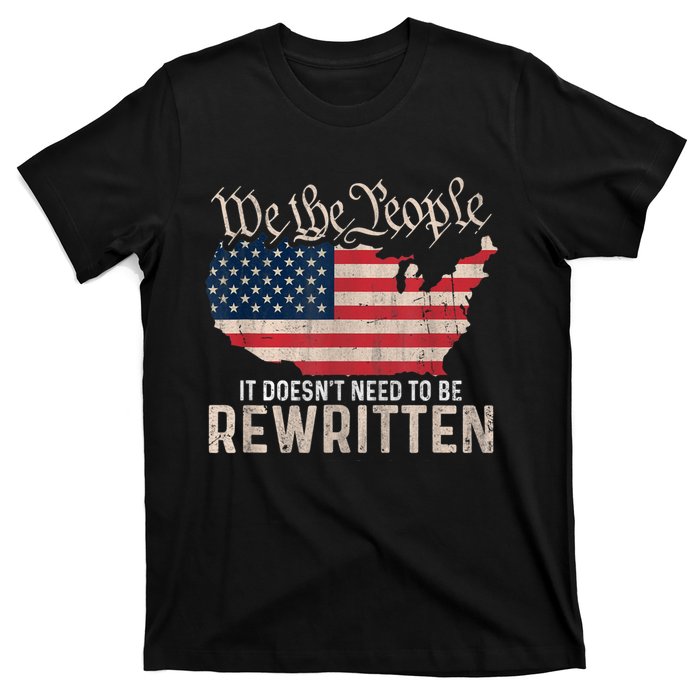 US Flag Constitution Of The USA Needs To Be Reread T-Shirt