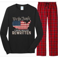 US Flag Constitution Of The USA Needs To Be Reread Long Sleeve Pajama Set