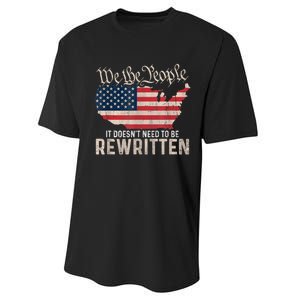 US Flag Constitution Of The USA Needs To Be Reread Performance Sprint T-Shirt