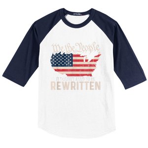 US Flag Constitution Of The USA Needs To Be Reread Baseball Sleeve Shirt