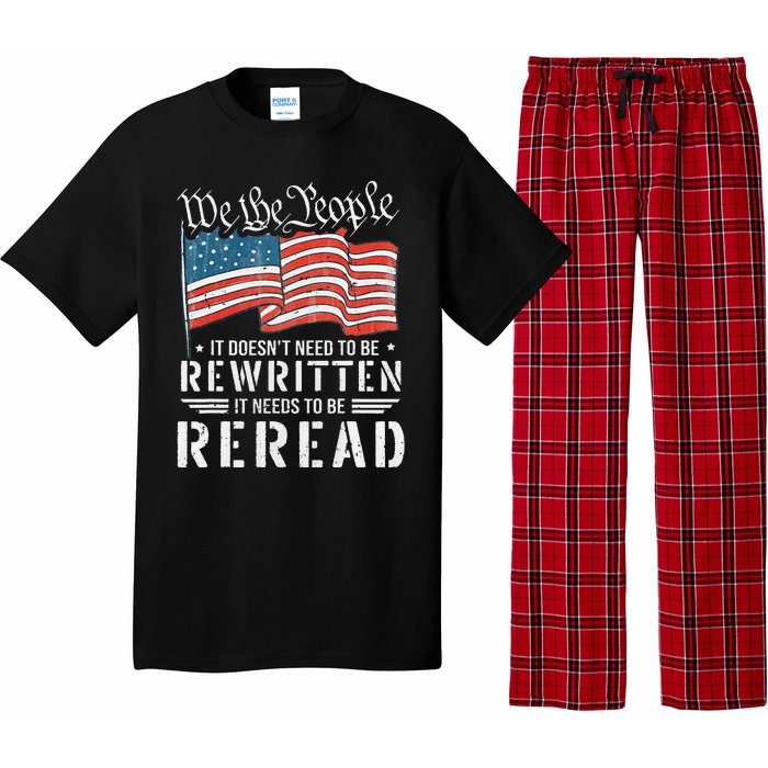 US Flag Constitution of the USA Needs To Be Reread Pajama Set