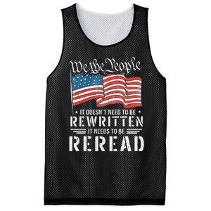 US Flag Constitution of the USA Needs To Be Reread Mesh Reversible Basketball Jersey Tank