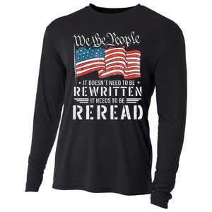 US Flag Constitution of the USA Needs To Be Reread Cooling Performance Long Sleeve Crew