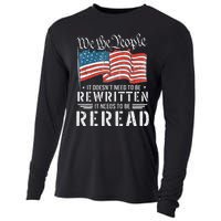 US Flag Constitution of the USA Needs To Be Reread Cooling Performance Long Sleeve Crew