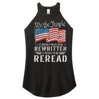 US Flag Constitution of the USA Needs To Be Reread Women's Perfect Tri Rocker Tank