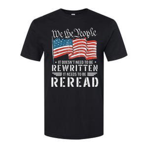 US Flag Constitution of the USA Needs To Be Reread Softstyle CVC T-Shirt