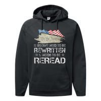 US Flag Constitution of the USA Needs To Be Reread Performance Fleece Hoodie