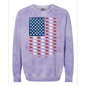 Us Flag Cow American Flag Usa 4th Of July Patriotic Gift Colorblast Crewneck Sweatshirt