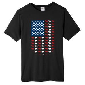 Us Flag Cow American Flag Usa 4th Of July Patriotic Gift Tall Fusion ChromaSoft Performance T-Shirt