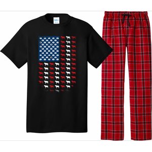 Us Flag Cow American Flag Usa 4th Of July Patriotic Gift Pajama Set