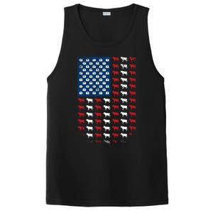 Us Flag Cow American Flag Usa 4th Of July Patriotic Gift PosiCharge Competitor Tank