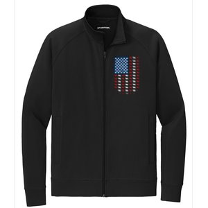 Us Flag Cow American Flag Usa 4th Of July Patriotic Gift Stretch Full-Zip Cadet Jacket