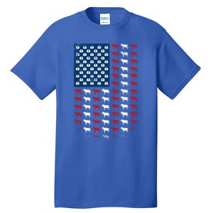 Us Flag Cow American Flag Usa 4th Of July Patriotic Gift Tall T-Shirt